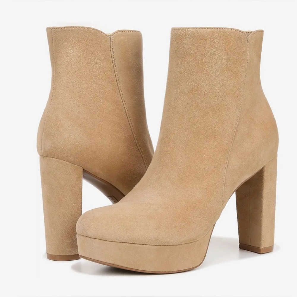 Naturalizer Womens Flavio Platform Dress Ankle Boot Tan Suede 9.5M
